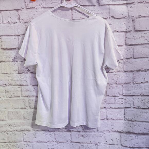 LL Bean White XL 100% Cotton T Shirt - Picture 2 of 4